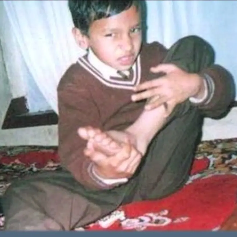 Sudarshan Gautam childhood in Nepal Childhood photo of Sudarshan Gautam in Nepal before becoming the first double above-elbow amputee to summit Mount Everest
